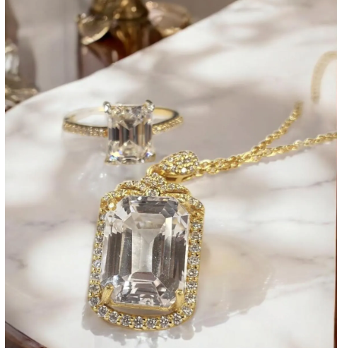 HUGE Flawless Natural White Moissanite Perfect Emerald Cut