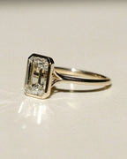 3 CT Emerald Cut Moissanite Engagement Ring Bezel Set Wedding Rings - Gigiscc