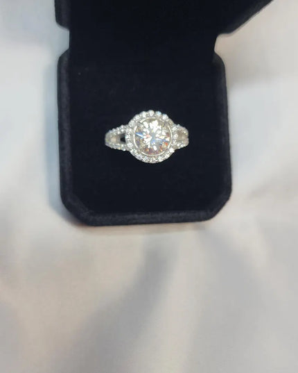 2ct Classic and Timeless Brilliant Cut Moissanite Solitaire Ring in sterling silver