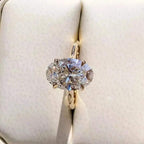 Oval Cut Moissanite Ring Daisy Floral Engagement Ring - Gigiscc