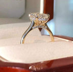Oval Cut Moissanite Ring Daisy Floral Engagement Ring - Gigiscc