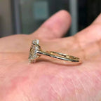 Oval Cut Moissanite Ring Daisy Floral Engagement Ring - Gigiscc