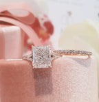 2.5CT Radiant Cut Moissanite Engagement Ring Set - Gigiscc