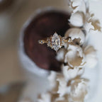 Marquise Cut Moissanite Engagement Unique Promise Ring - Gigiscc