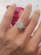 2.5CT Radiant Cut Moissanite Engagement Ring Set - Gigiscc