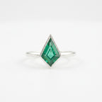 Kite Shaped Emerald Ring Solid Gold Solitaire Ring