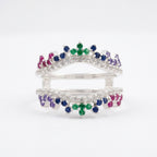 Multi Stone Wedding Band | Sapphire Ruby Emerald Multi Stone Ring