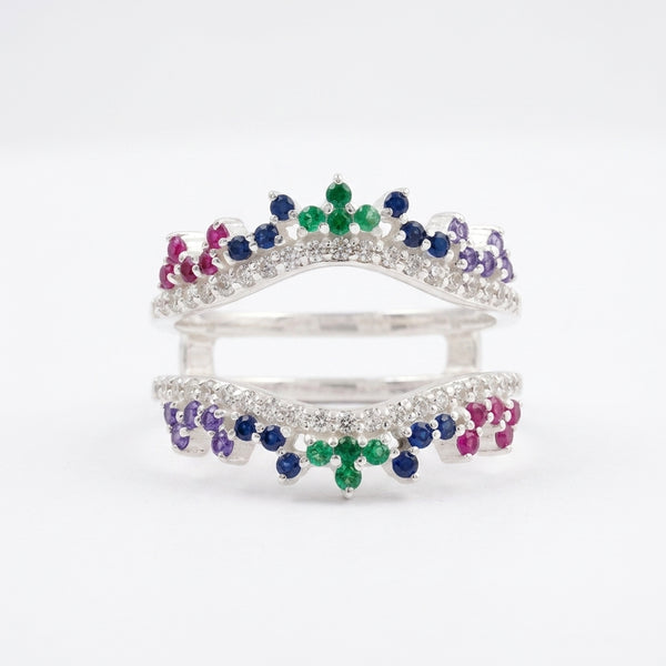 Multi Stone Wedding Band | Sapphire Ruby Emerald Multi Stone Ring
