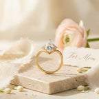 Moissanite Engagement Ring With Object