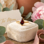 Kite Shaped Red Garnet Ring with object