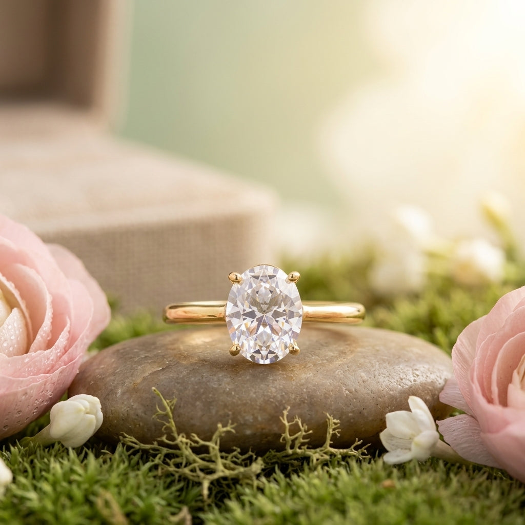 Oval Moissanite Engagement Rings