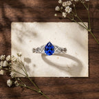 Pear-Shaped Blue Sapphire Celtic Knot Engagement Ring
