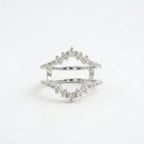 Double Curved Enhancer Moissanite Rose Gold Wedding Band Ring With Silver Plated