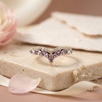 Marquise Cut Alexandrite Gemstone Wedding Band