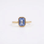 Large Alexandrite Bezel Set Engagement Ring 