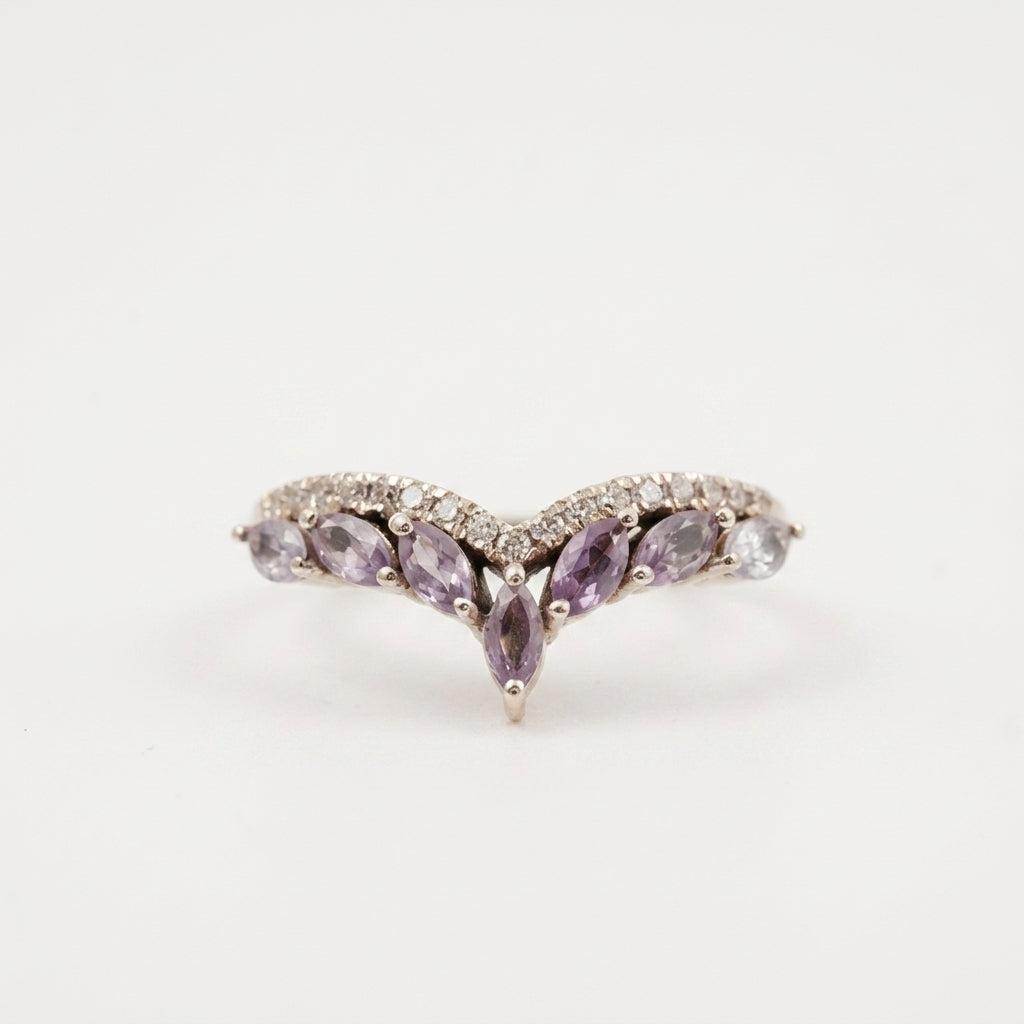 Marquise Cut Alexandrite Gemstone Wedding Band