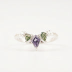 Kite Shaped Alexandrite 925 Sterling Silver Wedding Band