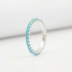 Turquoise Full Eternity Wedding Bands