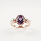 Oval Cut Alexandrite Cluster Engagement Ring