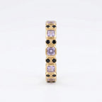 Princess Cut Alexandrite Wedding Band 14K Solid Gold Band