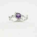 Alexandrite Moon Star Leaf Amethyst Engagement Ring