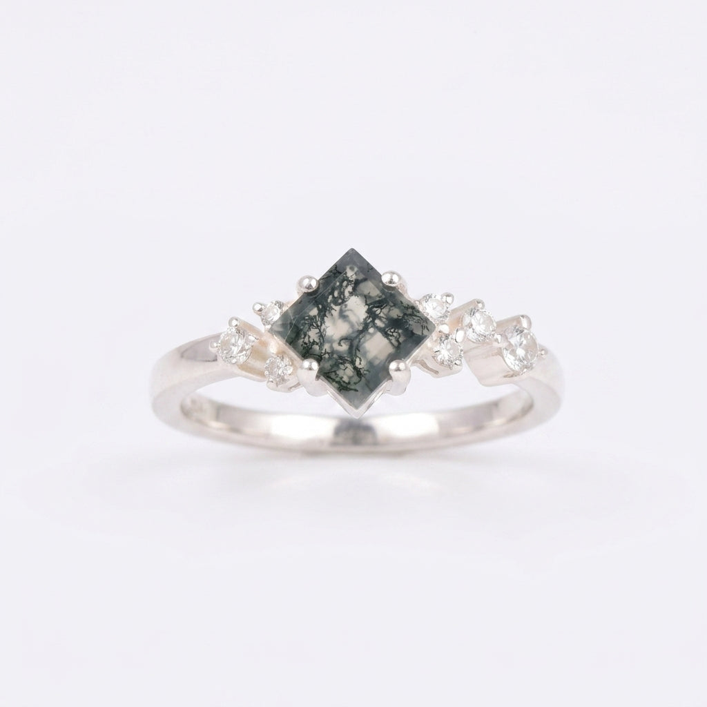 Buy Princess Cut Black Rutile Quartz Ring | 925 Sterling Silver