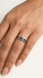 Blue Sapphire Channel Set Full Eternity Wedding Band