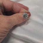 2ct Exquisite Round Halo Moissanite Ring Classic Round Brilliant Cut Engagement Ring, Anniversary Ring.