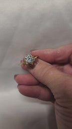 Stunning 2ct Round Brilliant Cut offset Moissanite Solitaire setting.