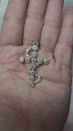 6ctw Moissanite 14k gold Cross Pendant Elegant Moissanite Necklace. GRA Certified, VVS1.