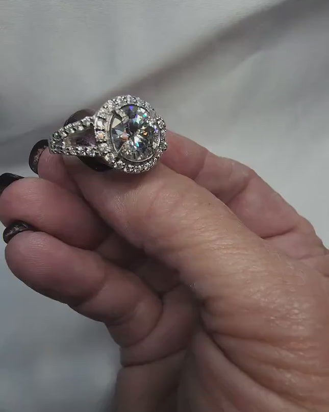 2ct Classic and Timeless Brilliant Cut Moissanite Solitaire Ring in sterling silver