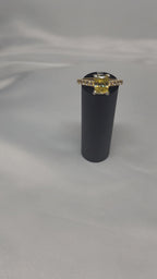 2ct Exquisite Yellow Radiant Cut Moissanite Solitaire Ring. A Timeless Appeal enhanced by moissanite  side stones. GRA Certified, VVS1.