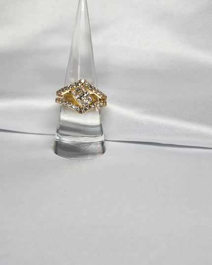 2ct Radiant Cut Moissanite with guard setting.