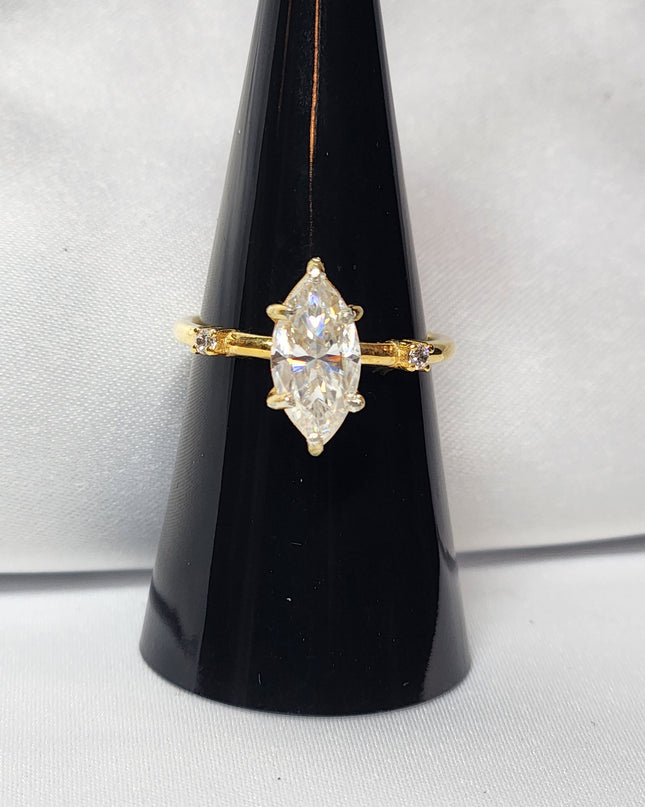 1.5ct  Classic and Timeless Marquise Cut Moissanite Ring Elegant Moissanite Ring. GRA Certified, Color D VVS1.