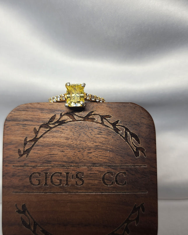 2ct Radiant Cut Moissanite with guard setting.