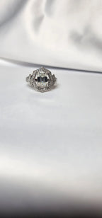 2ct Emerald Cut Moissanite ring enhanced by moissanite halo setting. - Gigiscc