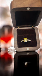 2ct Exquisite Yellow Radiant Cut Moissanite Solitaire Ring. A Timeless Appeal enhanced by moissanite side stones. GRA Certified, VVS1. - Gigiscc