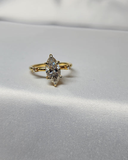 1.5ct  Classic and Timeless Marquise Cut Moissanite Ring Elegant Moissanite Ring. GRA Certified, Color D VVS1.