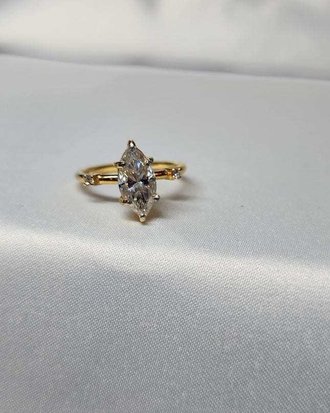 1.5ct  Classic and Timeless Marquise Cut Moissanite Ring Elegant Moissanite Ring. GRA Certified, Color D VVS1.