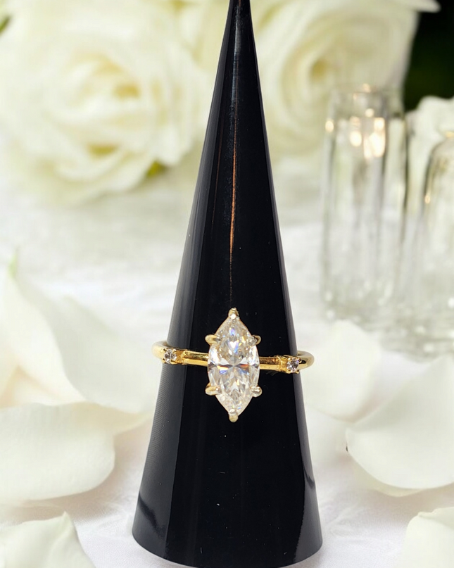 1.5ct  Classic and Timeless Marquise Cut Moissanite Ring Elegant Moissanite Ring. GRA Certified, Color D VVS1.