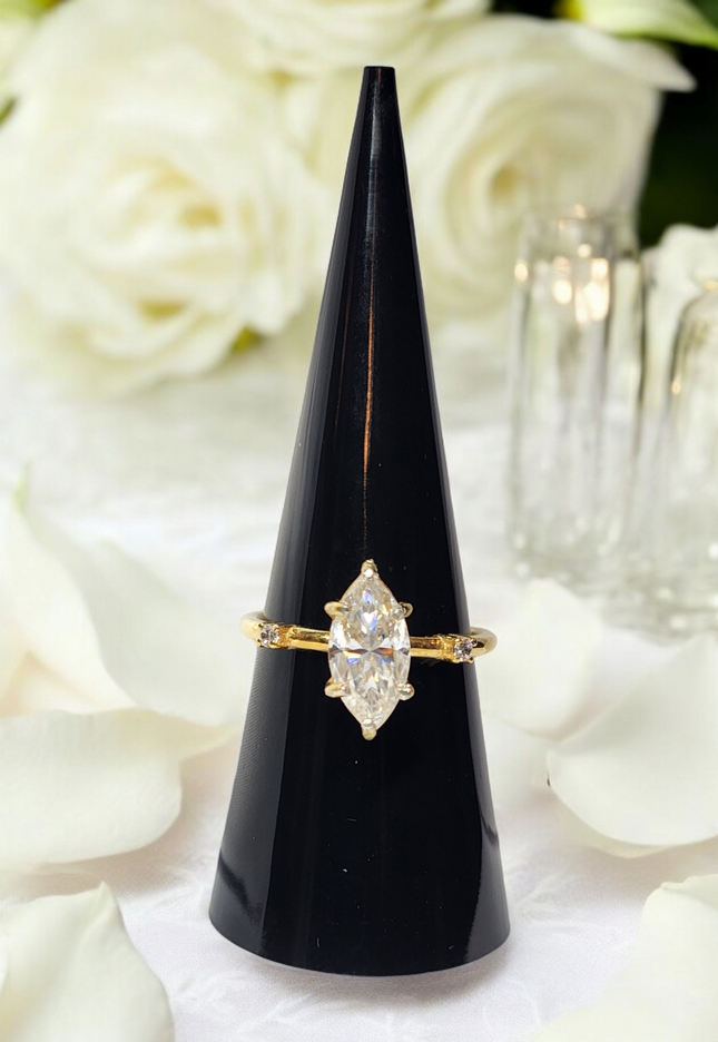 1.5ct  Classic and Timeless Marquise Cut Moissanite Ring Elegant Moissanite Ring. GRA Certified, Color D VVS1.