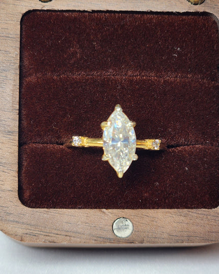 1.5ct  Classic and Timeless Marquise Cut Moissanite Ring Elegant Moissanite Ring. GRA Certified, Color D VVS1.