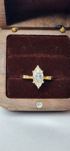 1.5ct Classic and Timeless Marquise Cut Moissanite Ring Elegant Moissanite Ring. GRA Certified, Color D VVS1. - Gigiscc