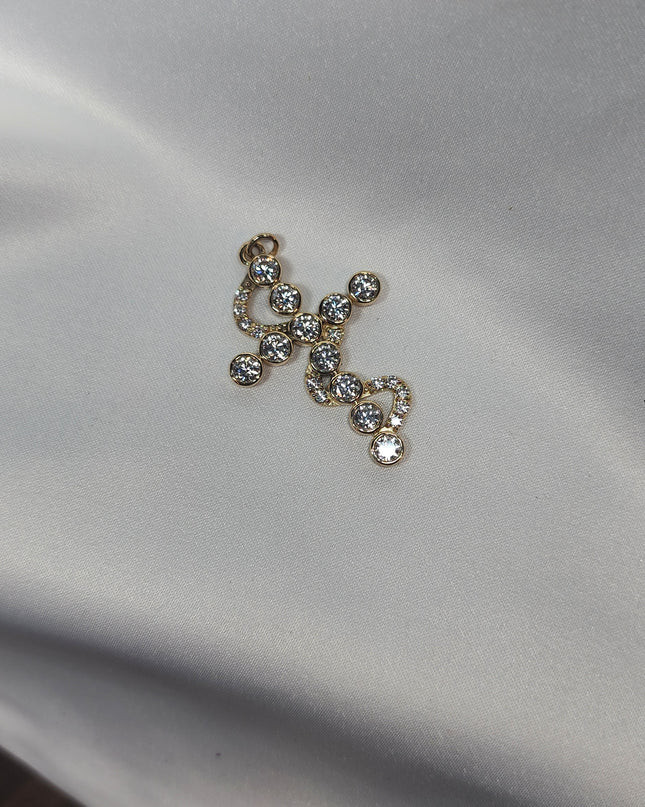 6ctw Moissanite 14k gold Cross Pendant Elegant Moissanite Necklace. GRA Certified, VVS1.