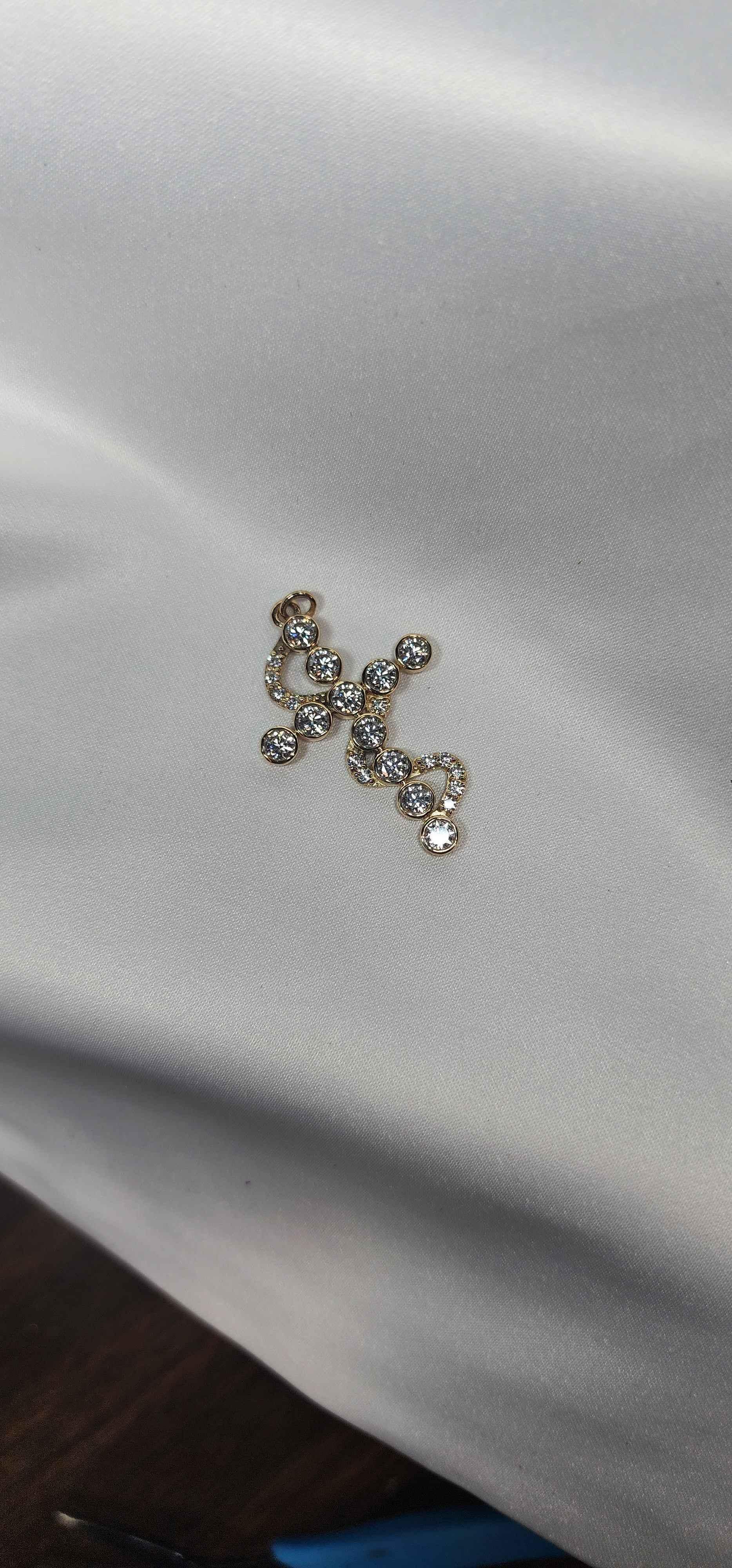 6ctw Moissanite 14k gold Cross Pendant Elegant Moissanite Necklace. GRA Certified, VVS1. - Gigiscc