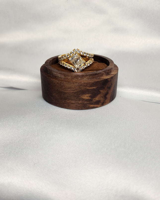 2ct Radiant Cut Moissanite with guard setting.