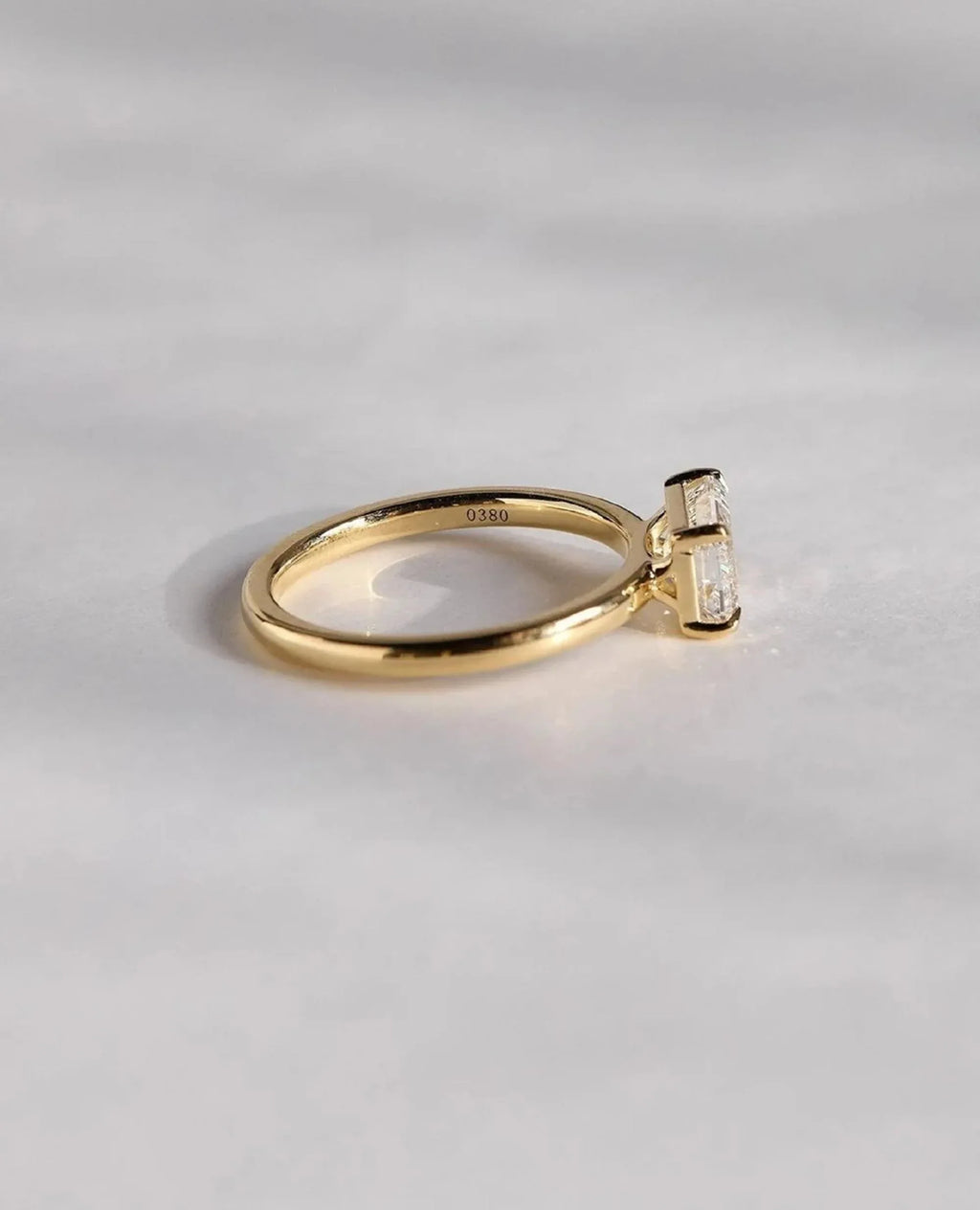 Dainty Baguette Diamond Ring, 14k Gold Ring, Solitaire Moissanite Ring, Minimalist Eternity Ring, Perfect Stacking Rings, Gift for Her - Gigiscc