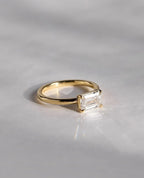 Dainty Baguette Diamond Ring, 14k Gold Ring, Solitaire Moissanite Ring, Minimalist Eternity Ring, Perfect Stacking Rings, Gift for Her - Gigiscc