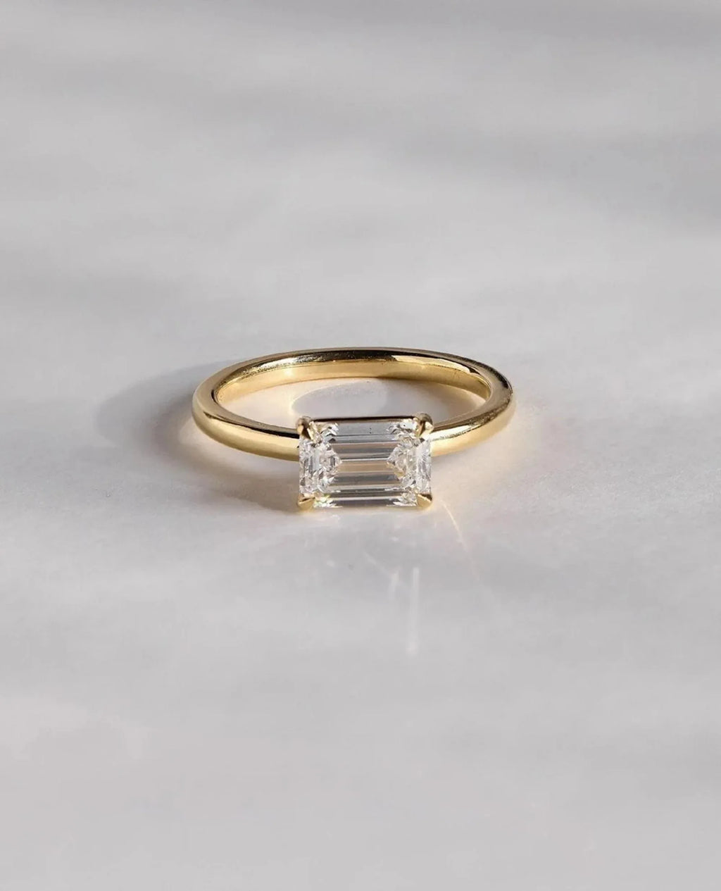 Dainty Baguette Diamond Ring, 14k Gold Ring, Solitaire Moissanite Ring, Minimalist Eternity Ring, Perfect Stacking Rings, Gift for Her - Gigiscc