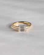Dainty Baguette Diamond Ring, 14k Gold Ring, Solitaire Moissanite Ring, Minimalist Eternity Ring, Perfect Stacking Rings, Gift for Her - Gigiscc